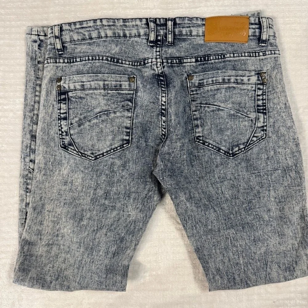 Vintage Fusai Skinny Jeans Men's 34 Moto‎ Denim Acid Wash Stretch Y2K 90's